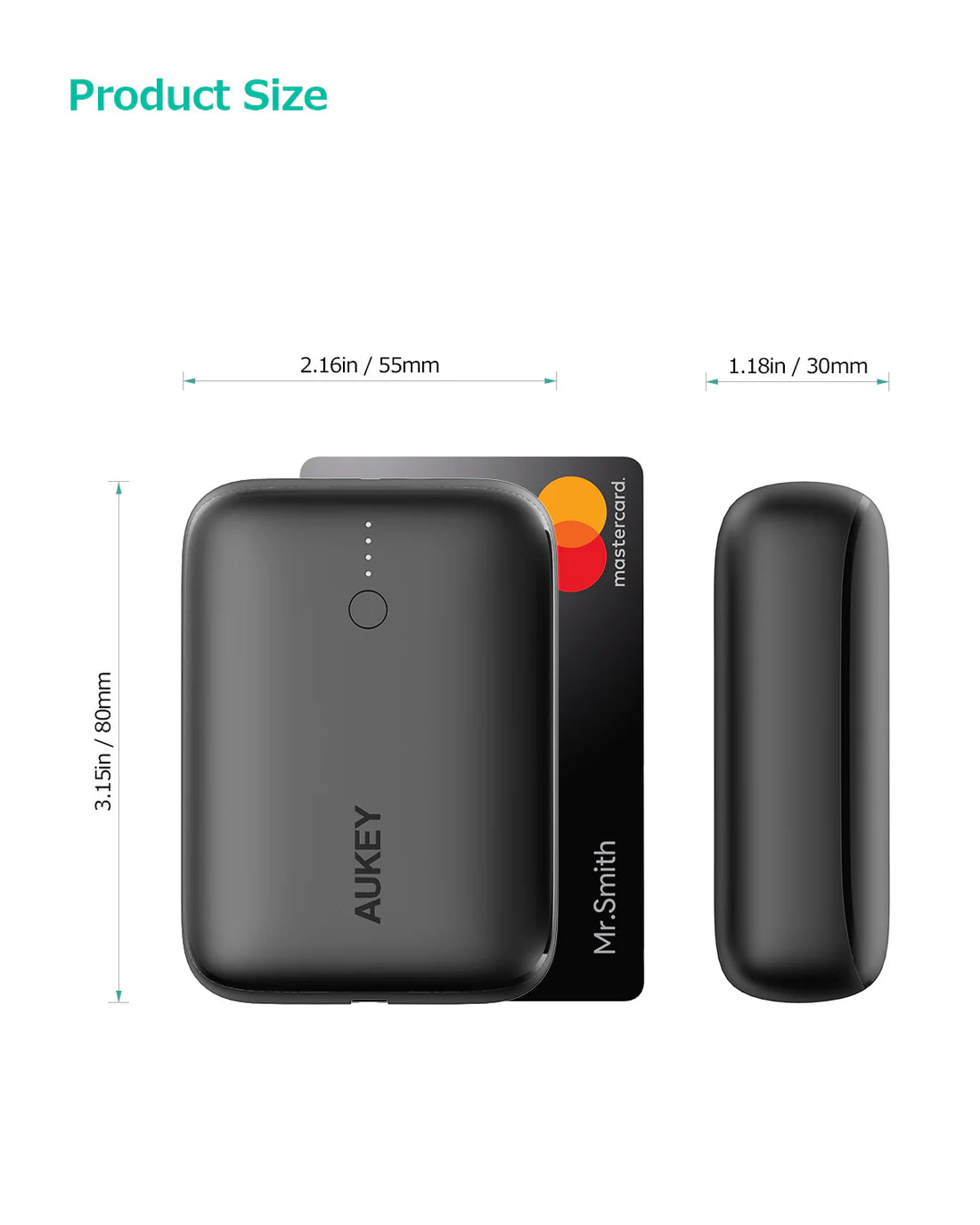 بنك الطاقة AUKEY PB-N83S Basix Mini 20W 10000mAh فائق الصغر (جديد) (تخفيضات) 