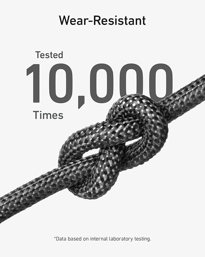 Anker USB C to C Charger Cable (140W), Bio-Braided for iPhone 15/15 Plus/ 15 Pro/ 15 Pro Max, MacBook Pro 2020, iPad Pro 2020, iPad Air 4, Samsung Galaxy S23 (Phantom Black)