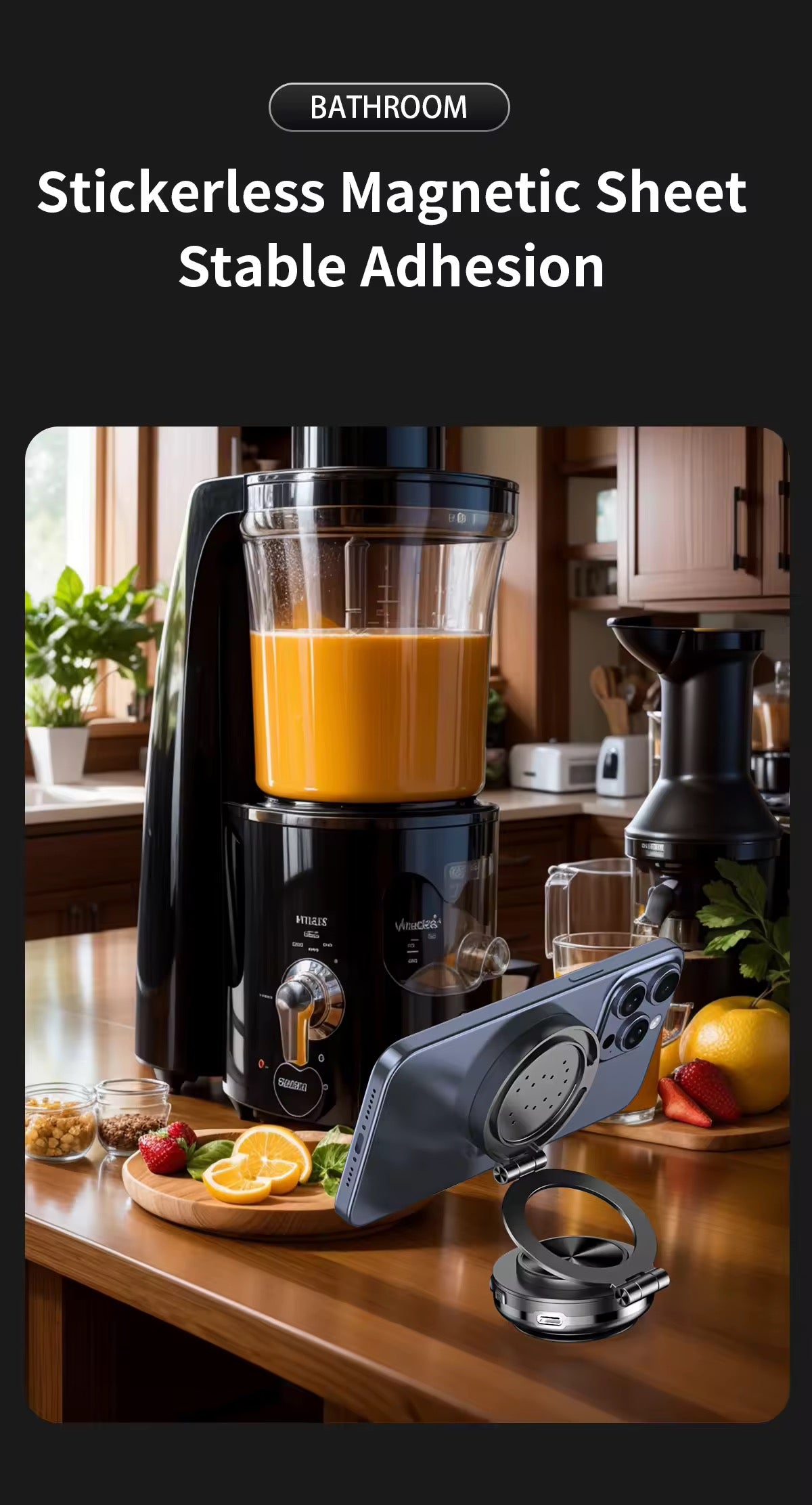 Double Sides Phone Holder Magnetic Vacuum Adsorption Bracket 360 Degree Rotation Foldable GPS Stand Electric Sucker Cup Support