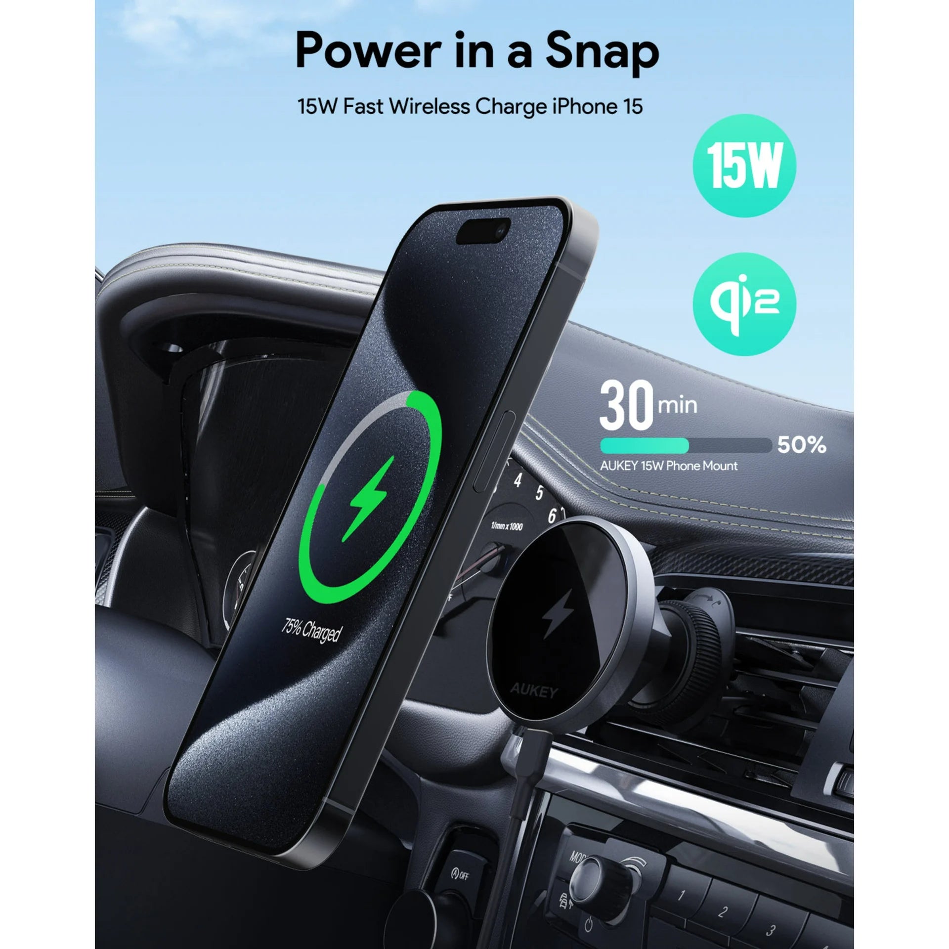 AUKEY HD-MC13 Magnetic Fast Wireless Charging Phone Mount