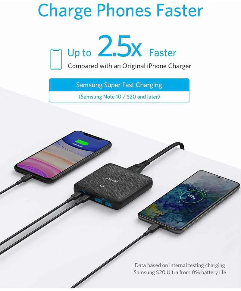 Anker PowerPort Atom III 63W Slim Charger – Black Fabric