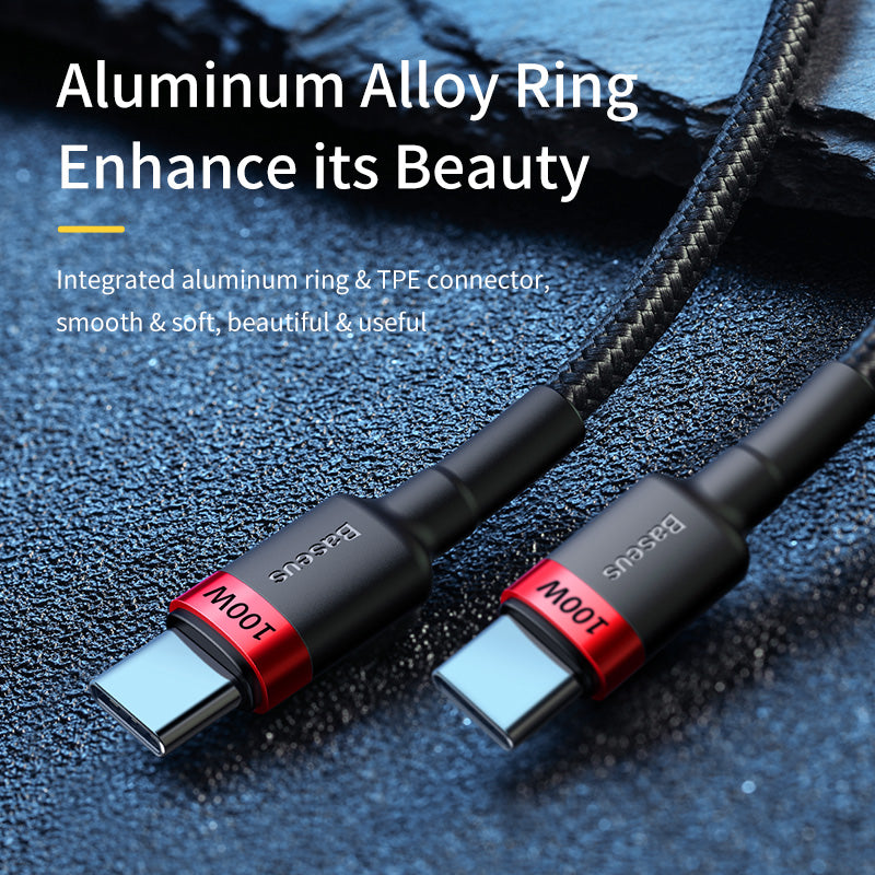 Baseus 100W USB C To USB Type C Cable USBC PD Fast Charging Charger Cord USB-C 5A Type C Cable 2M For Macbook and all new PC