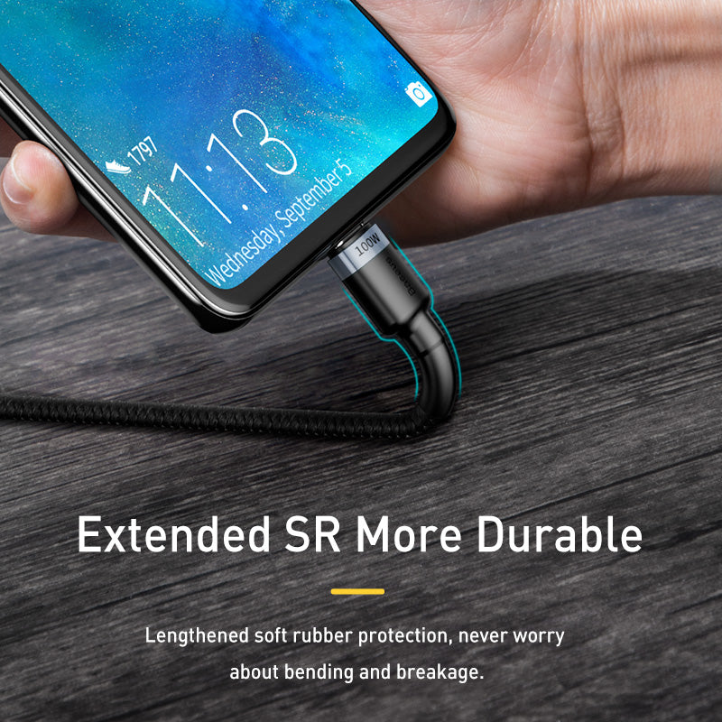 Baseus 100W USB C To USB Type C Cable USBC PD Fast Charging Charger Cord USB-C 5A Type C Cable 2M For Macbook and all new PC