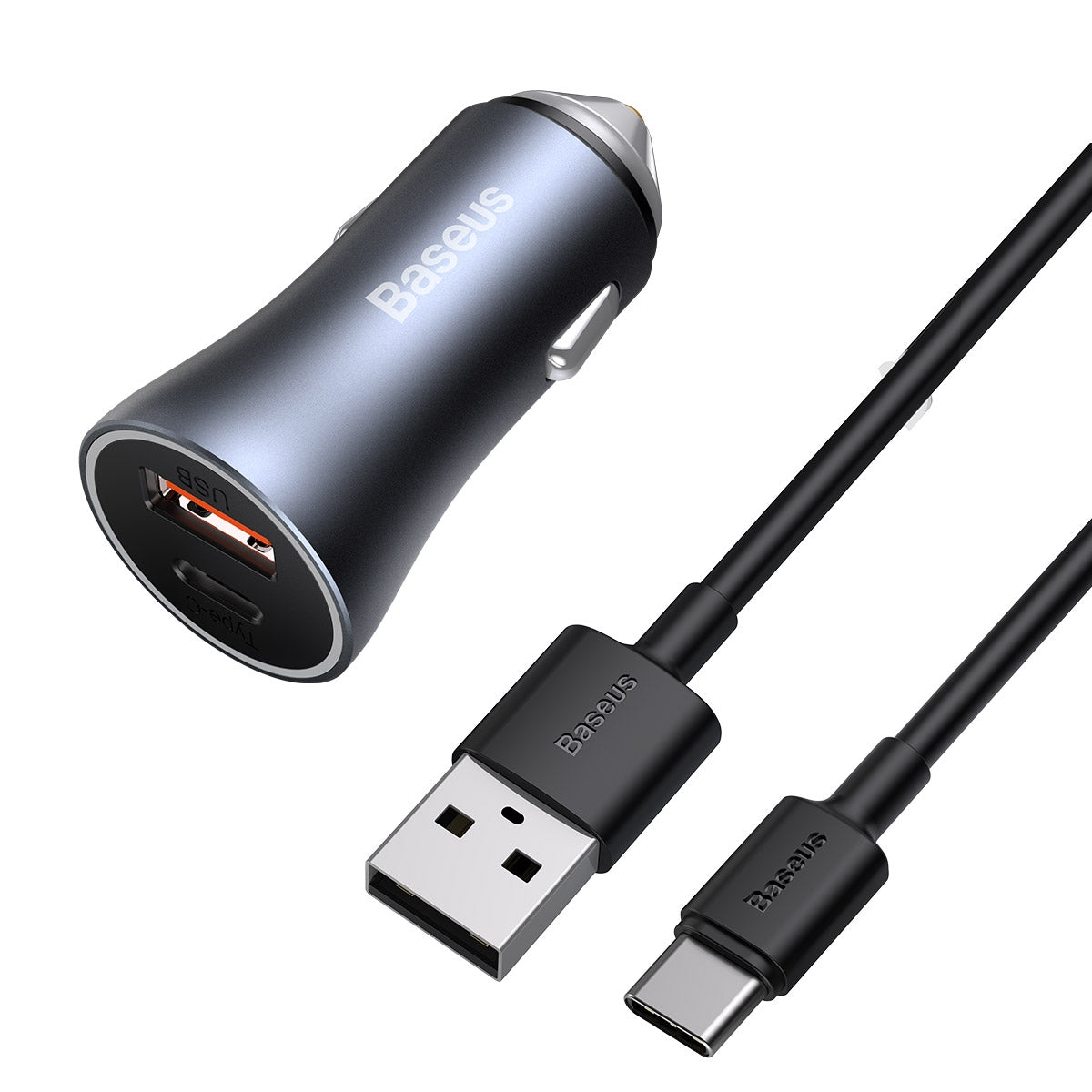 BASEUS  40W USB&USB-C   Type-C Dual Quick Charging Car Charger with Cable