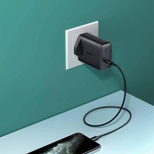 شاحن حائط AUKEY 60 واط PD مع تقنية GAN POWER TECH أسود PA-D4 BK
