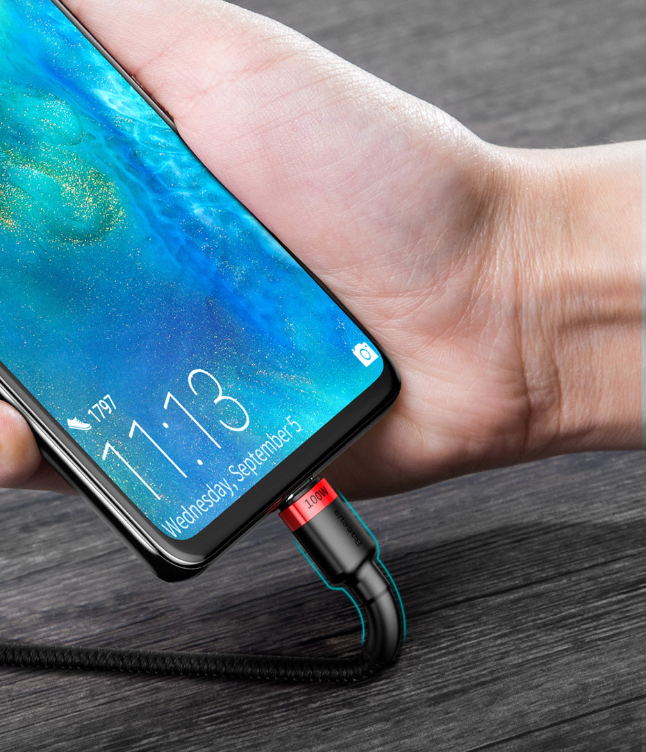 Baseus 100W USB C To USB Type C Cable USBC PD Fast Charging Charger Cord USB-C 5A Type C Cable 2M For Macbook and all new PC