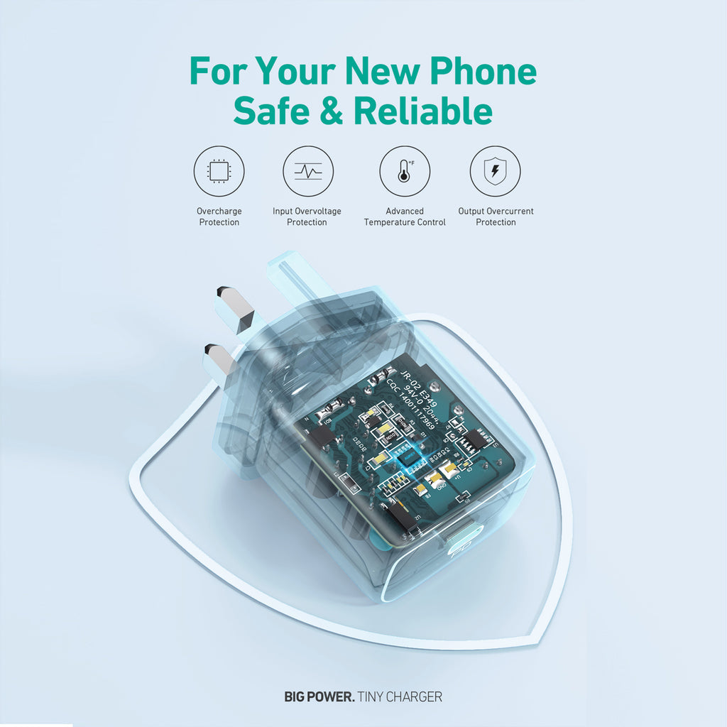 شاحن حائط Aukey PA-R1A بقدرة 25 وات مع كابل USB-C إلى USB-C